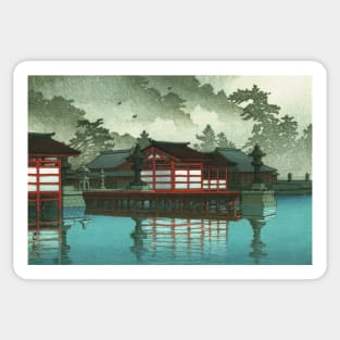 Miyajima in the mist by Kawase Hasui Sticker